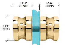 CRL Satin Brass Euro Style Back-to-Back Shower Door Knobs