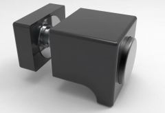 CRL SQUARE PREMIUM Matte Black Single Sided Square Finger Pull Knob with bumpers