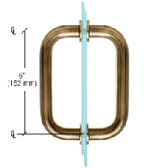 CRL Antique Brass 6" Tubular Back-to-Back 3/4" Diameter Shower Door Pull Handles