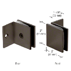 CRL Oil Rubbed Bronze Fixed Panel Square Clamp With Small Leg