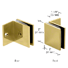 CRL Polished Brass Fixed Panel Square Clamp With Small Leg