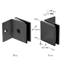 CRL Matte Black Fixed Panel Square Clamp With Small Leg
