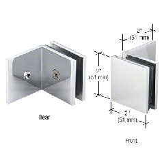 CRL Chrome Fixed Panel Square Clamp With Large Leg