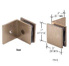 CRL Brushed Bronze Fixed Panel Square Clamp With Large Leg