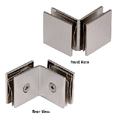 CRL Brushed Nickel Open Face 90 Degree Square Glass Clamp