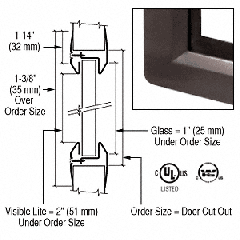 CRL 12" x 12" Slimline Series Door Vision Lites