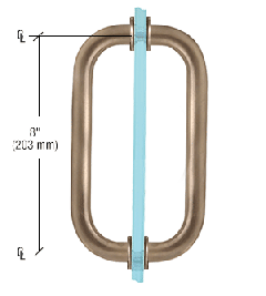 CRL Brushed Bronze 8" Back-to-Back Solid Brass 3/4" Diameter Pull Handles with Metal Washers
