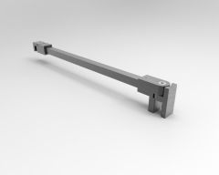 CRL square support bar set, 12 x 12 MM, 1200 MM, glass-wall mount, 8 - 10 mm, brushed gun metal