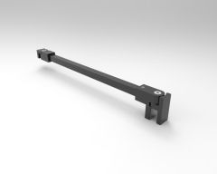 CRL square support bar set, 12 x 12 MM, 1200 MM, glass-wall mount, 8 - 10 mm, matte black