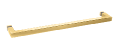 CRL Polished Brass "SQ" Series 18" Square Tubing Mitered Corner Single-Sided Towel Bar
