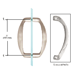 CRL Satin Nickel 6" Back-to-Back Sculptured Solid Pull Handle