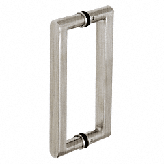 CRL Brushed Stainless 10" Glass Mounted Square Back-to-Back Pull Handle