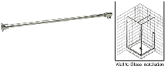 CRL Polished Nickel Frameless Shower Door Fixed Panel Wall-To-Glass Support Bar for 3/8" to 1/2" Thick Glass