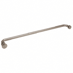 CRL Brushed Nickel 24" Towel Bar with Traditional Knob