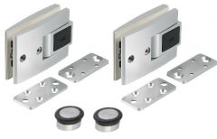DORMA-GLAS TENSOR Set, Frame Mounting, 1 pair of hinges, 2 pc door stoppers, satin anodized 