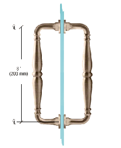CRL Brushed Bronze 8" Victorian Style Back-to-Back Pull Handles