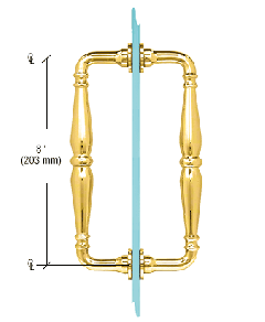 CRL Polished Brass 8" Victorian Style Back-to-Back Pull Handles
