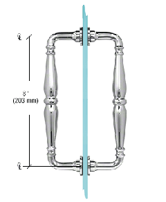 CRL Polished Chrome 8" Victorian Style Back-to-Back Pull Handles
