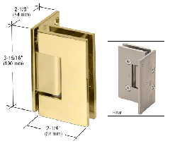CRL Polished Brass Vienna 044 Series Wall Mount Offset Back Plate Hinge