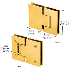 CRL Gold Plated Vienna 380 Series Adjustable 180 Degree Glass-to-Glass Hinge