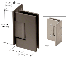 CRL Oil Rubbed Bronze Vienna 044 Series 5 Degree Pre-Set Wall Mount Offset Back Plate Hinge