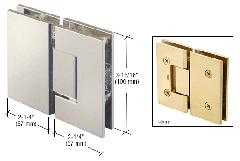 CRL Polished Nickel Vienna 580 Series Glass-to-Glass Hinge with Internal 5 Degree Pin