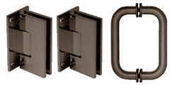 CRL Oil Rubbed Bronze Vienna Shower Pull and Hinge Set