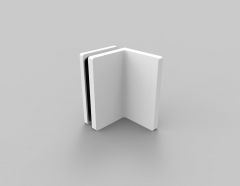 CRL BELLAGIO matte white 90° Wall Clamp, Cover Plates