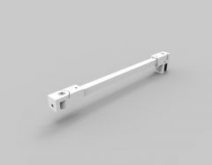 CRL square support bar set, 12 x 12 MM, 1200 MM, glass-wall mount, 8 - 10 mm, matte white