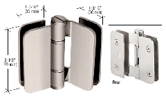 CRL Brushed Nickel Zurich 01 Series 180 Degree Glass-to-Glass Outswing or Inswing Bi-Fold Hinge