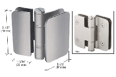 CRL Brushed Nickel Zurich 02 Series 180 Degree Glass-to-Glass Inswing or Outswing Bi-Fold Hinge