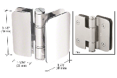 CRL Polished Stainless Zurich 02 Series 180 Degree Glass-to-Glass Inswing or Outswing Bi-Fold Hinge